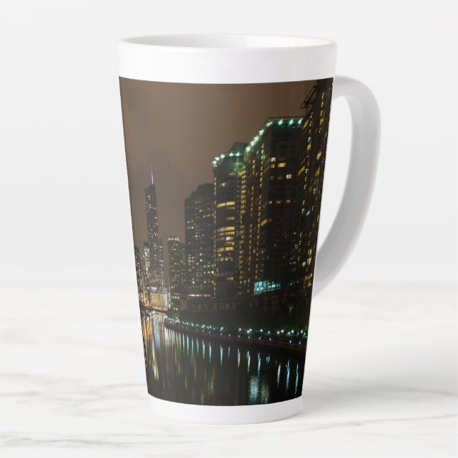 Storm Brewing Over Chicago Latte Mug (Right Angle)
