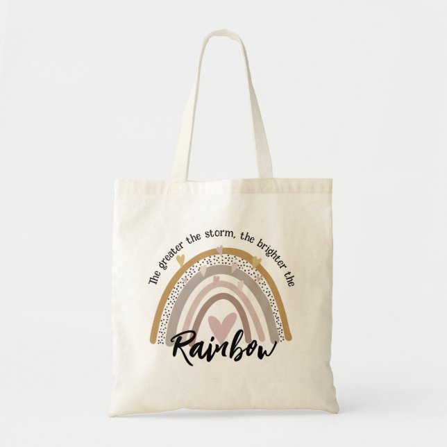 Storm Brighter Rainbow Mental Health gift Tote Bag (Front)