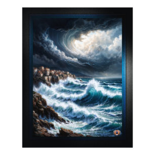 Storm By A Mediterranean Coast AI Art by Xendor7 Photo Print