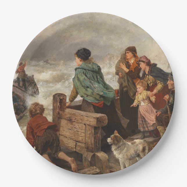 Storm by the Coast (by Rudolf Jordan) Paper Plate (Front)