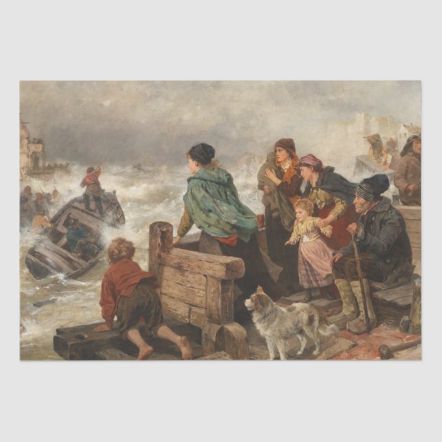 Storm by the Coast (by Rudolf Jordan) Tissue Paper (Front)