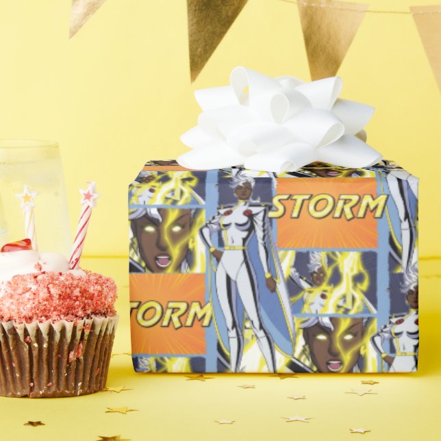 Storm Character Panel Graphic Wrapping Paper (Birthday Party)