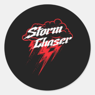 Storm Chaser Thunderstorm Meteorologist Weatherman Classic Round Sticker
