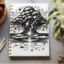 Storm Cloud and Lightning Art Notebook