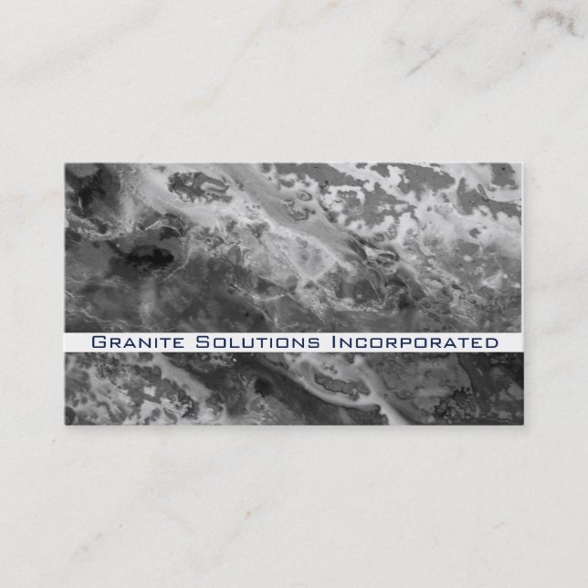 Storm Cloud Grey abstract Granite stone rock  Business Card (Front)
