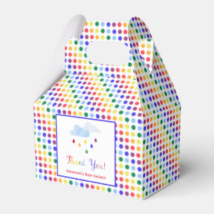 Storm Cloud Rainbow Dots Baby Shower Favor Box