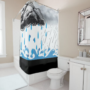 Storm Cloud Shower Curtain – Artistic Rain & Splas