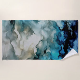Storm Clouds and Ocean Currents Abstract Art Beach Towel