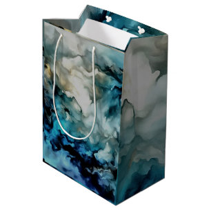 Storm Clouds and Ocean Currents Abstract Art Medium Gift Bag
