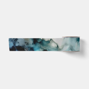 Storm Clouds and Ocean Currents Abstract Art Satin Ribbon