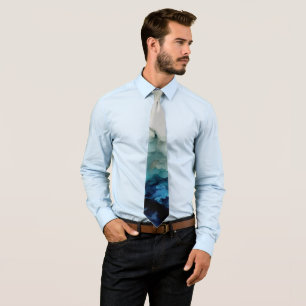 Storm Clouds and Ocean Currents Abstract Art Tie