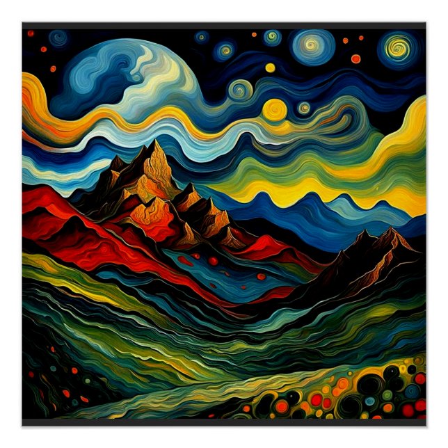 Storm clouds over mountains 1 poster (Front)
