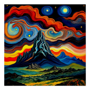 Storm clouds over mountains 4 poster