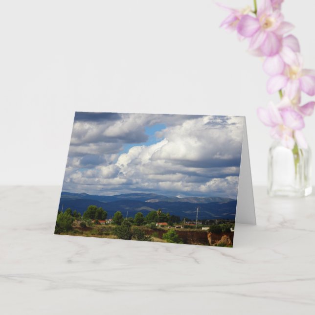 Storm Clouds over Spanish Mountains Card (Orchid)