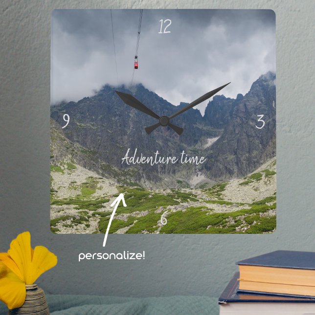 Storm clouds over the mountains customizable square wall clock (Creator Uploaded)