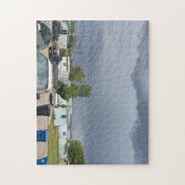 storm clouds over the trailers jigsaw puzzle (Vertical)