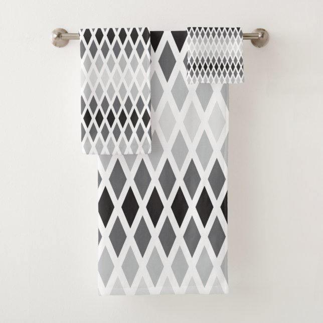 Storm Diamond Ombre Bath Towel Set (Insitu)