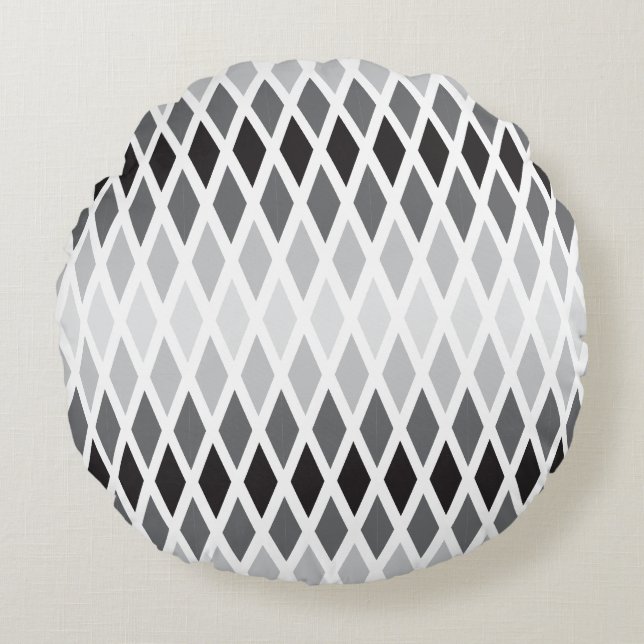 Storm Diamond Ombre Round Pillow (Front)