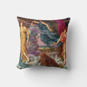 Storm Goddesses Evelyn De Morgan Hekate Throw Pillow