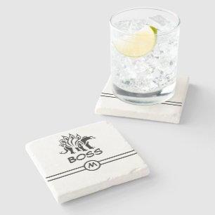 Storm Gray Stegosaurus Spiked  Dinosaur  Stone Coaster