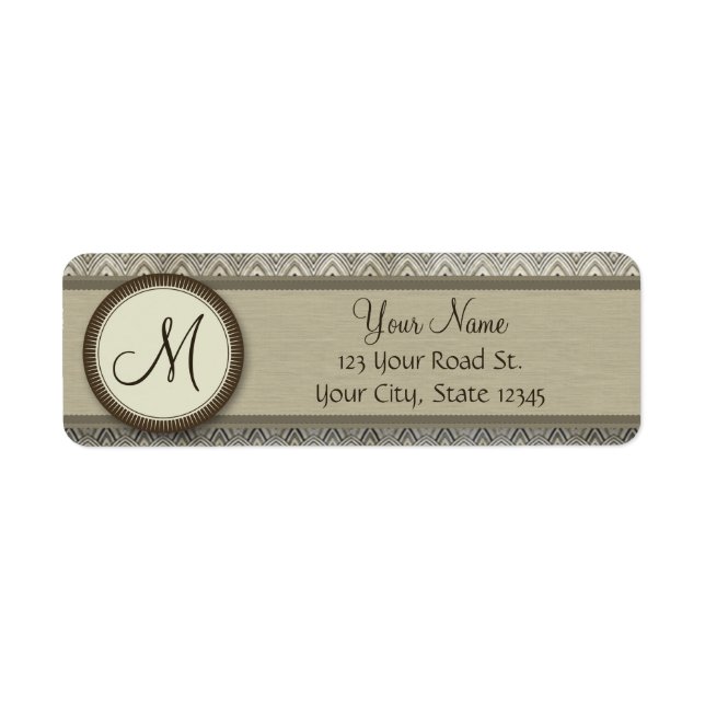 Storm Grey Feather Pattern with Monogram (Front)