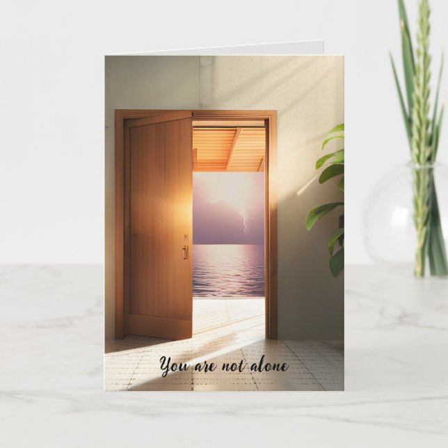 Storm in Doorway Thinking of You Card (Front)