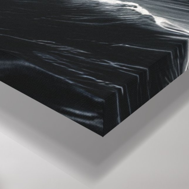 Storm Lighthouse – Dramatic Black and White Coasta Canvas Print (Corner(Bottom))