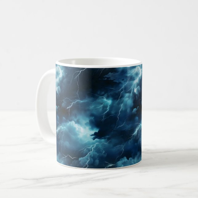 Storm Lightning Pattern Coffee Mug (Front Left)