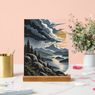 Storm Moving East Modern Nature Poster