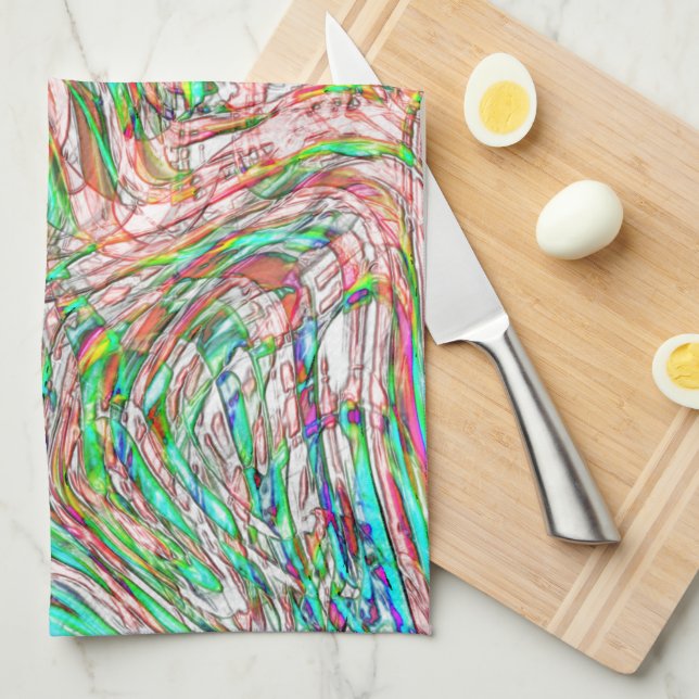 Storm of twisted tracks kitchen towel (Quarter Fold)