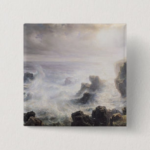 Storm off the Coast of Belle-Ile 2 Inch Square Button