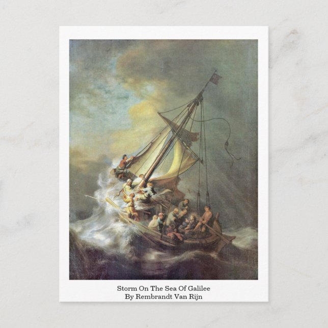 Storm On The Sea Of Galilee By Rembrandt Van Rijn Postcard (Front)
