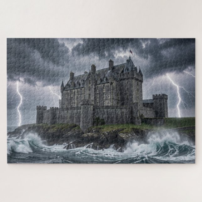 Storm Over Castle Jigsaw Puzzle (Horizontal)