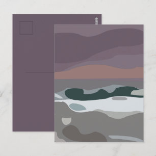 Storm Sky Clouds Sea Waves Weather Nature Postcard