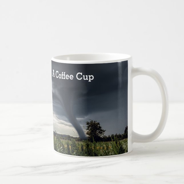 Storm tornado lifing hay bales coffee mug (Right)