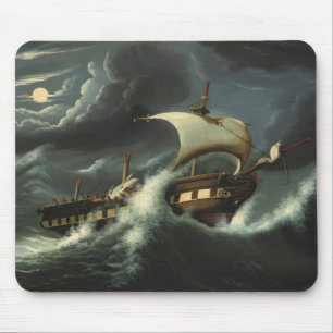 Storm Tossed Frigate by Thomas Chambers Mouse Pad