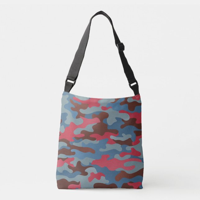 Storm Urban Camo Cyan Magenta Brown Crossbody Bag (Front)