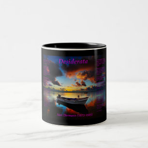 Storm with a old roll boat and a small engine Two-Tone coffee mug
