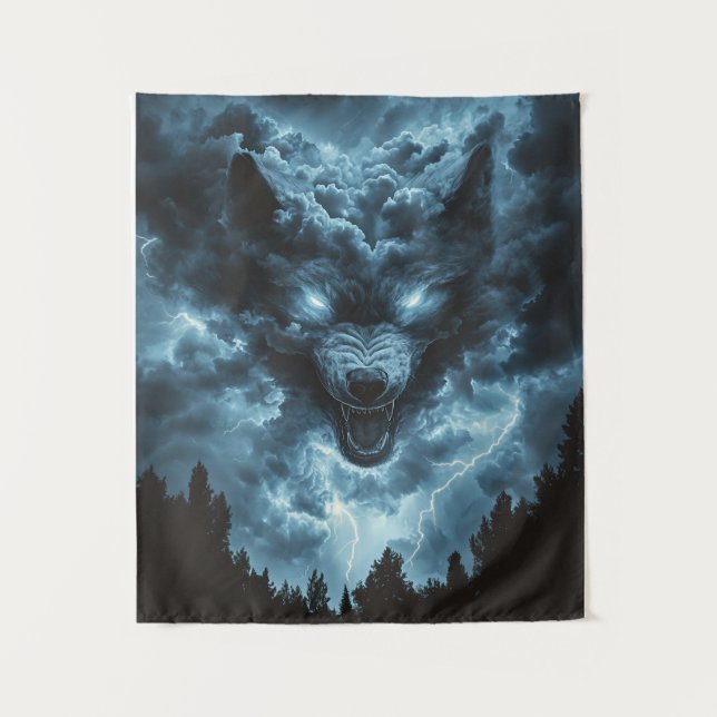 Storm Wolf Spirit Tapestry (Front)