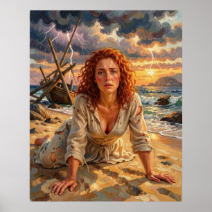 Stormborn Resilience on the Shore Poster