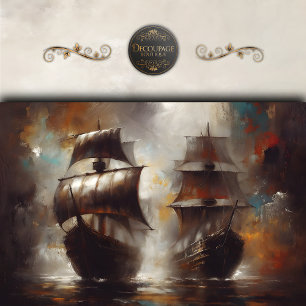 Stormbound Viking Ships Decoupage Tissue Paper