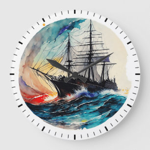 Stormbound Voyage  Large Clock