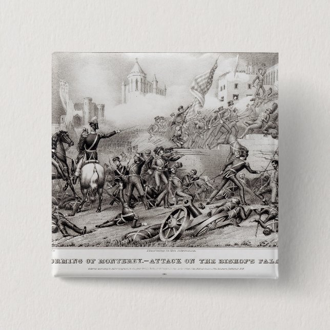 Storming of Monterey 2 Inch Square Button (Front)