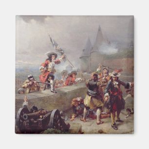 Storming the Battlements (oil on canvas) Magnet