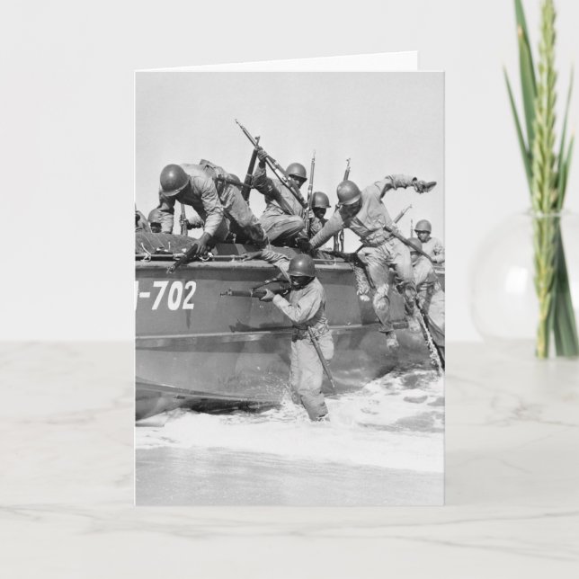 Storming the Beach, 1940s Card (Front)