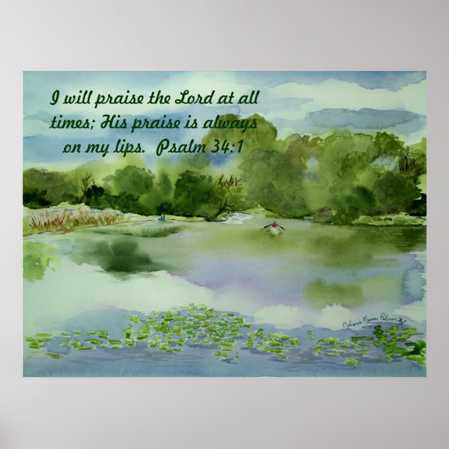 Storm's Comin' summer watercolor, I will praise... Poster (Front)