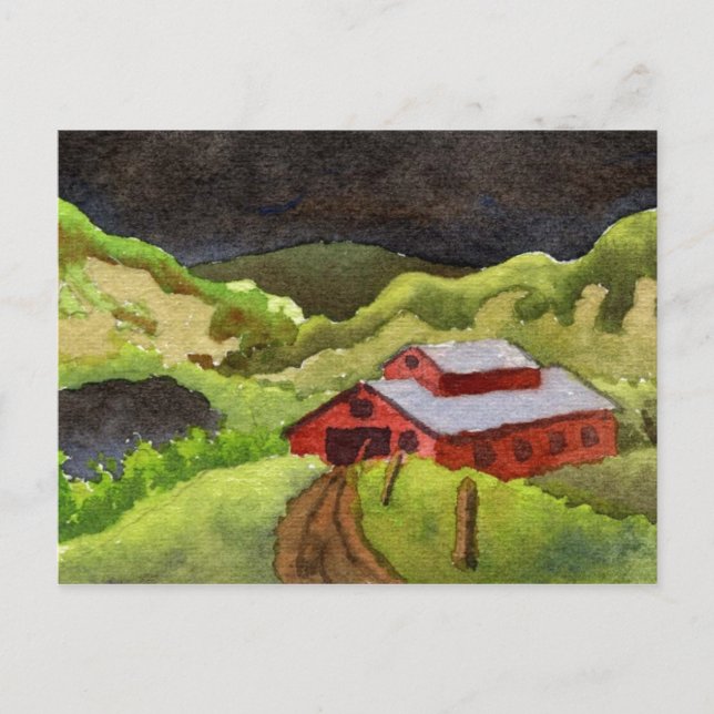 "Storm's Coming #7" Country Roads Postcard (Front)