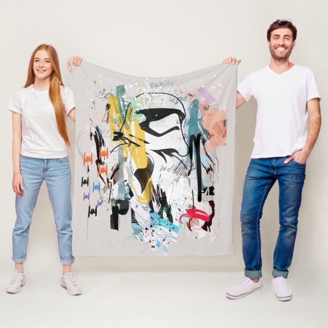 Stormtrooper Graffiti Collage Fleece Blanket (In Situ)