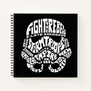 Stormtrooper Helmet Typography Notebook