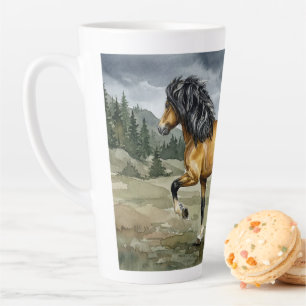 Stormur Icelandic Horse by the Sea Latte Mug